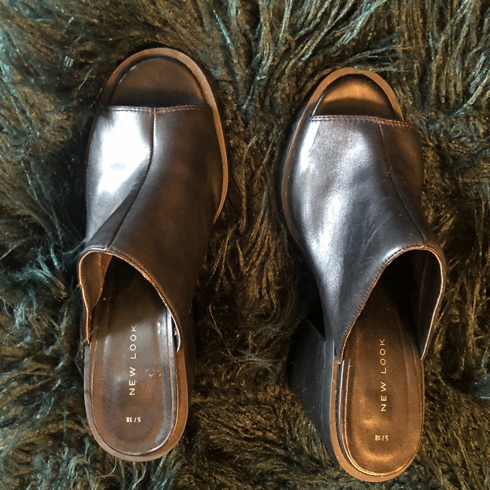 NEW LOOK Black Block Mules